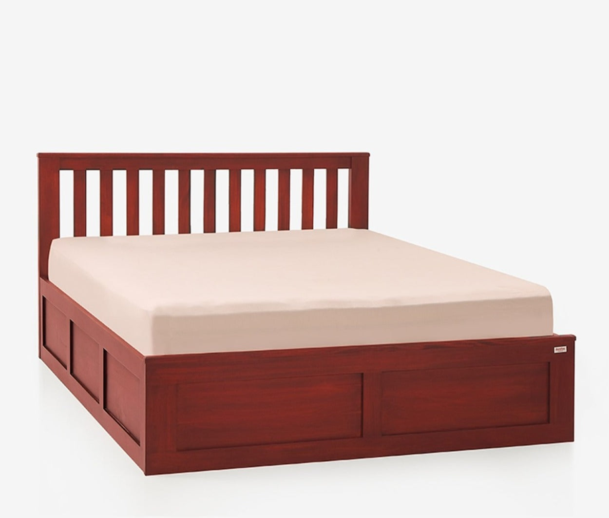 Mellow Mahogany Wood Bed with Storage