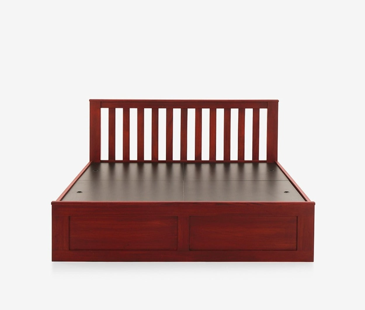 Mellow Mahogany Wood Bed with Storage