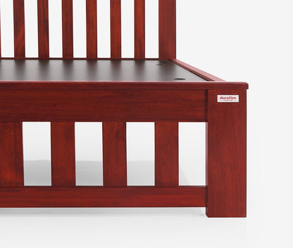 Mellow Mahogany Wood Bed without Storage
