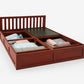 Mellow Mahogany Wood Bed with Storage