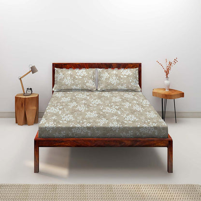 Divine Brown 100% Cotton Antibacterial Bedsheet Set - Elements Classic