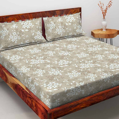 Divine Brown 100% Cotton Antibacterial Bedsheet Set - Elements Classic