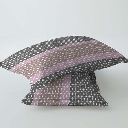 Modern Stripes Purple 100% Cotton Antibacterial Bedsheet Set - Elements Classic