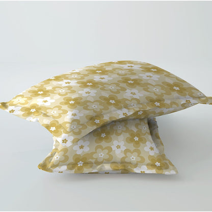 Ditsy Florals Ochre 100% Cotton Antibacterial Bedsheet Set - Elements Classic