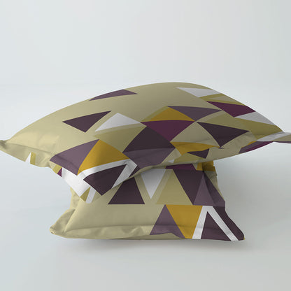 Triangles Violet Pillow Cover
