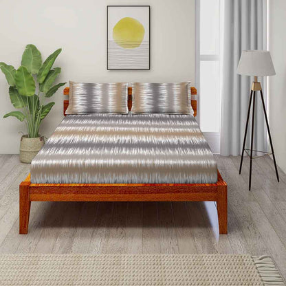 Hazel Brown 100% Cotton Antibacterial Bedsheet Set - Splendour Classic