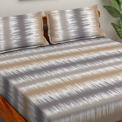 Hazel Brown 100% Cotton Antibacterial Bedsheet Set - Splendour Classic
