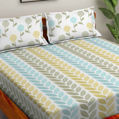 Gracia Aqua 100% Cotton Antibacterial Bedsheet Set - Splendour Classic