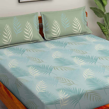 Tropical Blue 100% Cotton Antibacterial Bedsheet Set - Splendour Classic