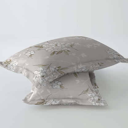 Floriosa Grey 100% Cotton Antibacterial Bedsheet Set - Splendour Classic