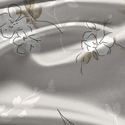 Floriosa Grey 100% Cotton Antibacterial Bedsheet Set - Splendour Classic