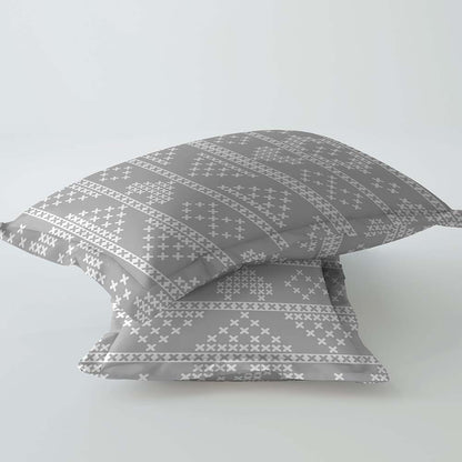 Kasuti Grey 100% Cotton Antibacterial Bedsheet Set - Splendour Classic