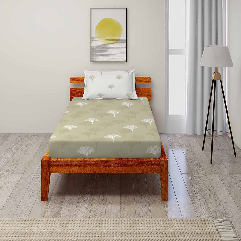 Ferns Fawn 100% Cotton Antibacterial Bedsheet Set - Splendour Classic