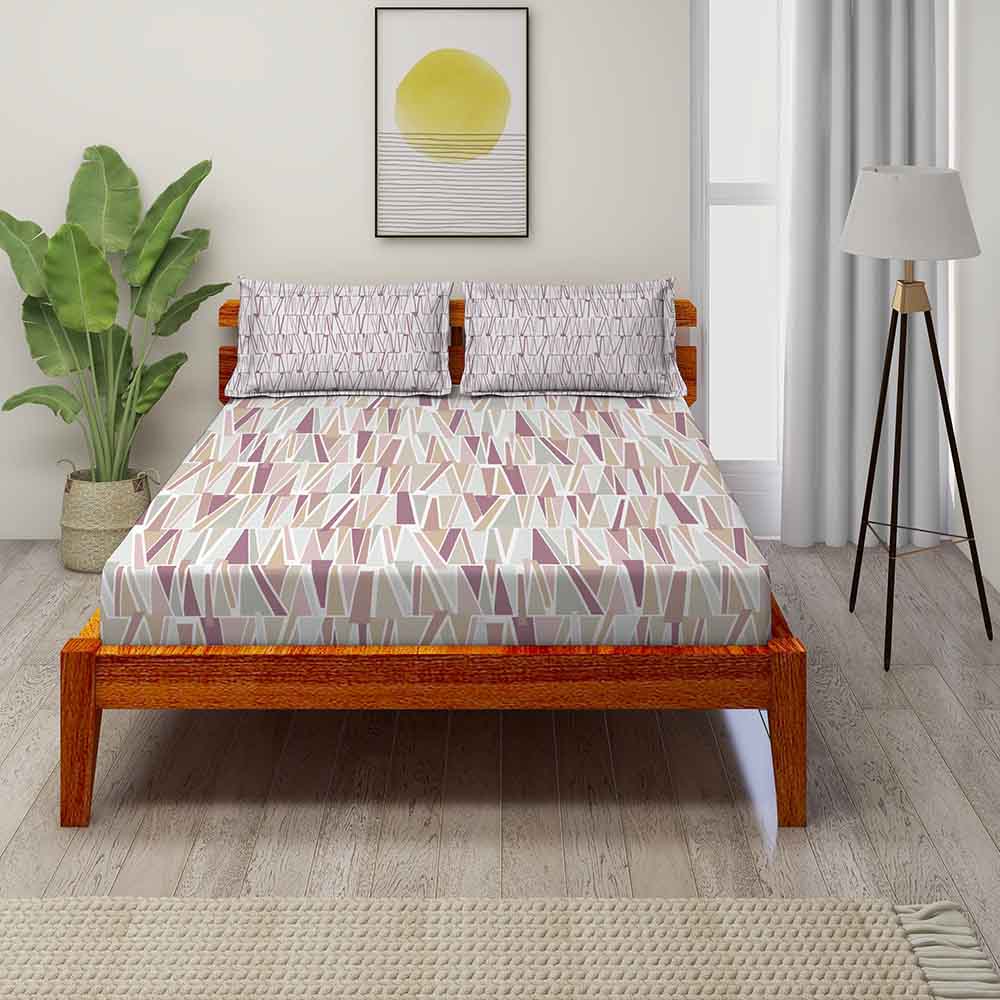 Allure Pink 100% Cotton Antibacterial Bedsheet Set - Splendour Classic