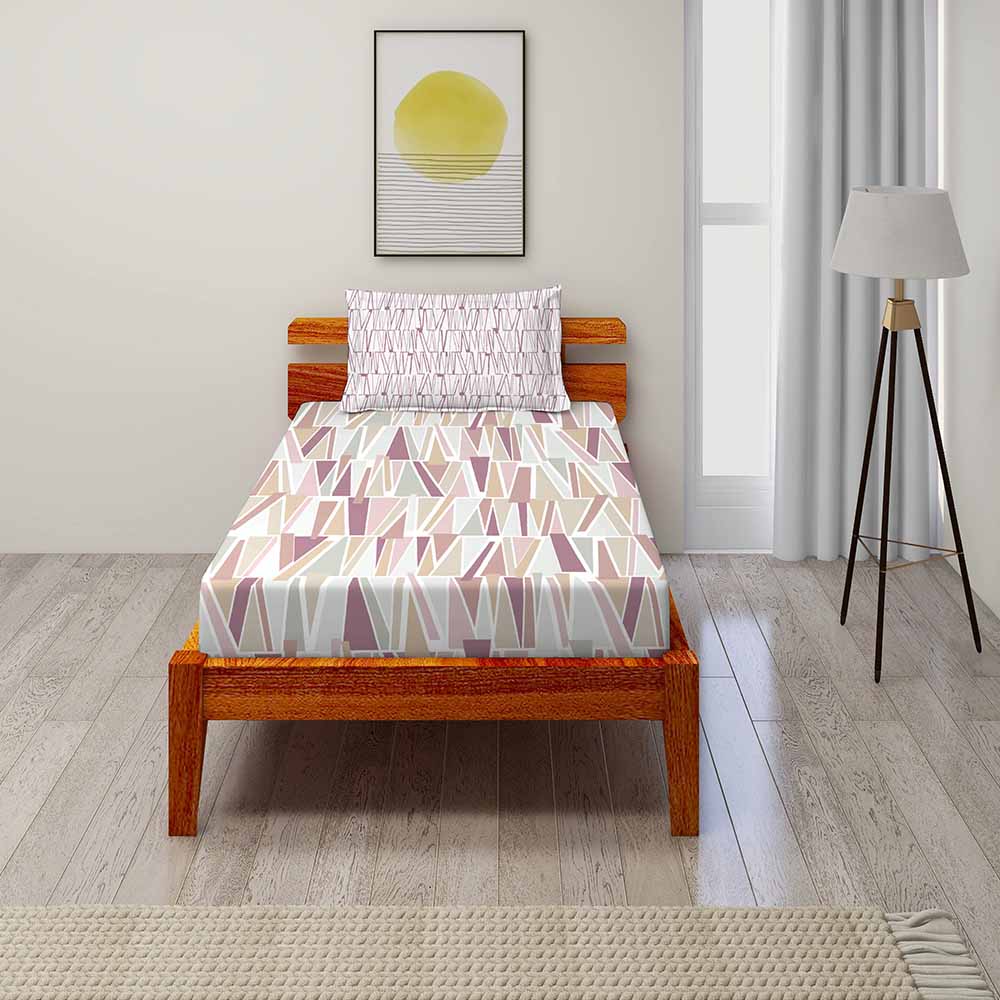 Allure Pink 100% Cotton Antibacterial Bedsheet Set - Splendour Classic
