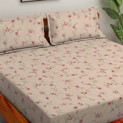 Chintz Pink 100% Cotton Super Soft Antibacterial Bedsheet Set - Splendour Prime