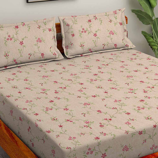 Chintz Pink 100% Cotton Super Soft Antibacterial Bedsheet Set - Splendour Prime