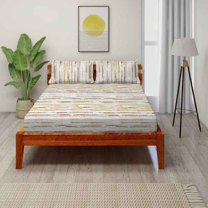 Artsy Purple 100% Cotton Super Soft Antibacterial Bedsheet Set - Splendour Prime