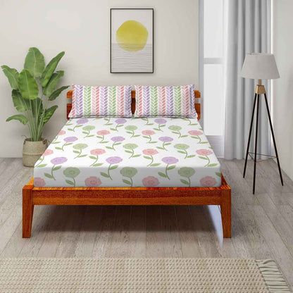 Serene Mauve 100% Cotton Super Soft Antibacterial Bedsheet Set - Splendour Prime