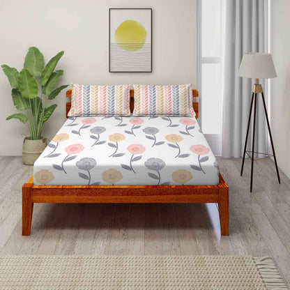 Serene Pink 100% Cotton Super Soft Antibacterial Bedsheet Set - Splendour Prime