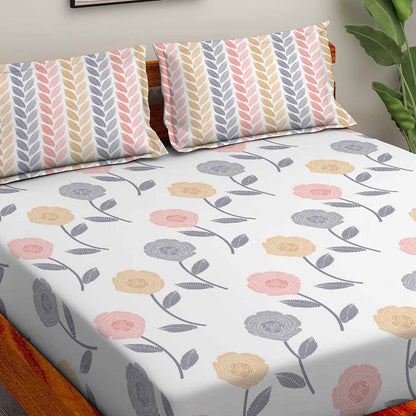 Serene Pink 100% Cotton Super Soft Antibacterial Bedsheet Set - Splendour Prime