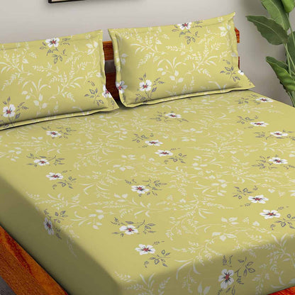 Velvet Morning Ochre 100% Cotton Super Soft Antibacterial Bedsheet Set - Splendour Prime