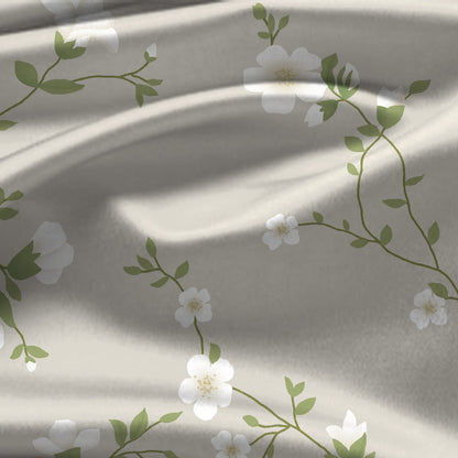 Summer Bloom Grey 100% Cotton Super Soft Antibacterial Bedsheet Set - Splendour Prime