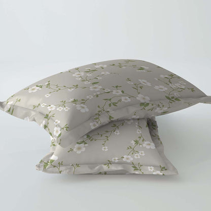 Summer Bloom Grey 100% Cotton Super Soft Antibacterial Bedsheet Set - Splendour Prime