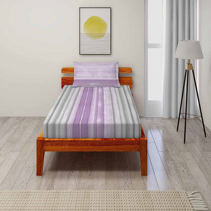Brush Strokes Violet 100% Cotton Super Soft Antibacterial Bedsheet Set - Splendour Prime