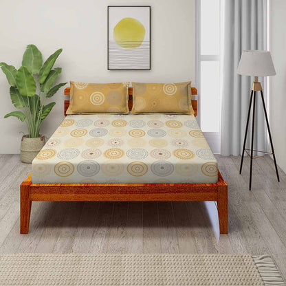 Medallion Camel 100% Cotton Super Soft Antibacterial Bedsheet Set - Splendour Prime