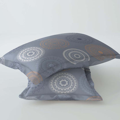 Medallion Blue 100% Cotton Super Soft Antibacterial Bedsheet Set - Splendour Prime