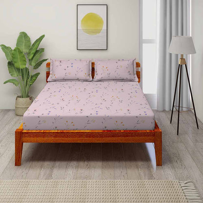 Sheen Mauve 100% Cotton Super Soft Antibacterial Bedsheet Set - Splendour Prime