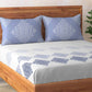 Engracia Blue 100% Cotton Super Soft Antibacterial Bedsheet Set - Grandeur Classic