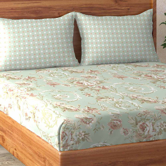 Vintage Touch 100% Cotton Super Soft Mercerised Antibacterial Bedsheet Set - Grandeur Prime