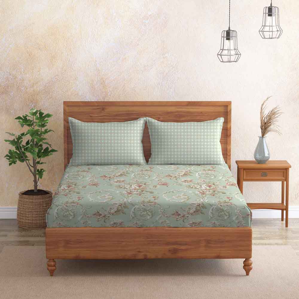 Vintage Touch 100% Cotton Super Soft Mercerised Antibacterial Bedsheet Set - Grandeur Prime