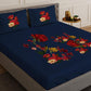 Bouquet Blue Designer Antibacterial Cotton Bed Linen Set by Rohit Bal