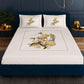 Chrysanthus Beige Designer Antibacterial Cotton Bed Linen Set by Rohit Bal