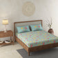 Alora Teal 100% Cotton Antibacterial Bedsheet Set