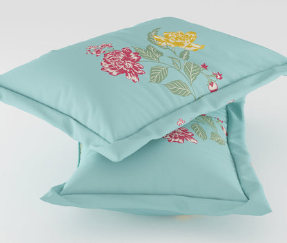 Alora Teal 100% Cotton Antibacterial Bedsheet Set