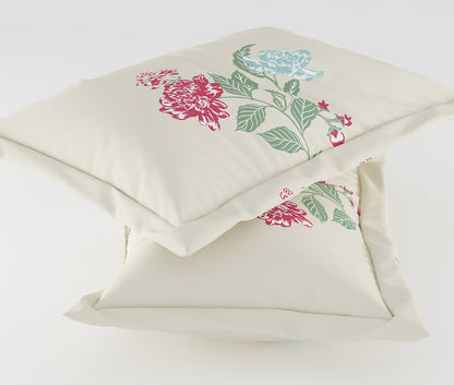 Alora Cream 100% Cotton Antibacterial Bedsheet Set