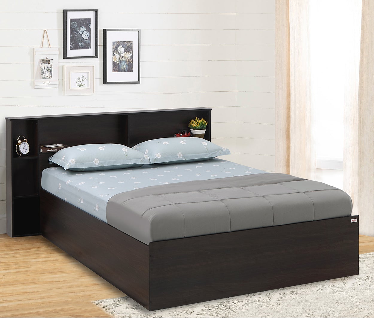 Drift Engineered Wood Bed with Storage