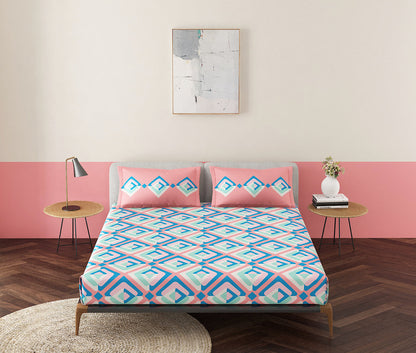 Trey Pink 100% Cotton Antibacterial Bedsheet Set