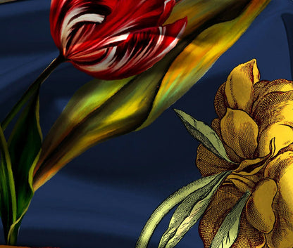 Bouquet Blue Designer Antibacterial Cotton Bed Linen Set by Rohit Bal