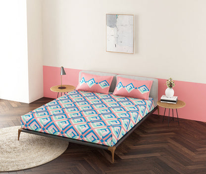 Trey Pink 100% Cotton Antibacterial Bedsheet Set