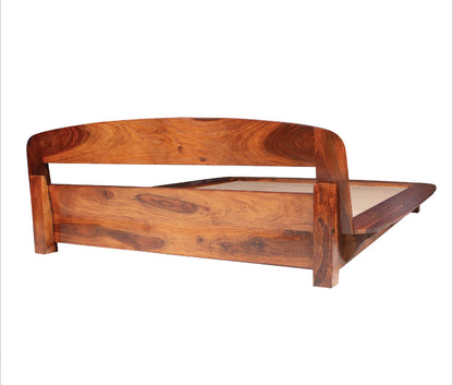 Curve Sheesham Wood Bed
