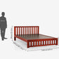 Mellow Mahogany Wood Bed without Storage