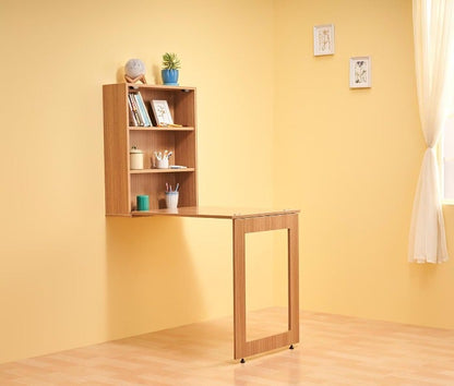 Duroflex Shuffle -Foldable Wall Mounted Study Table Integrated With Storage Shelves