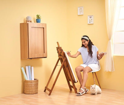 Duroflex Shuffle -Foldable Wall Mounted Study Table Integrated With Storage Shelves