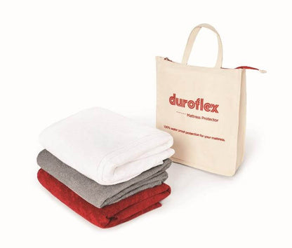 Duroflex Duro Safe – Waterproof Antiviral Mattress Protector – All Available Colors Displayed with the Duroflex Shopping Bag