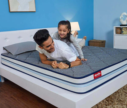Duroflex Strength - Orthopedic Coir and Foam Mattress - Recommended by Doctors - Father Daughter playing on bed